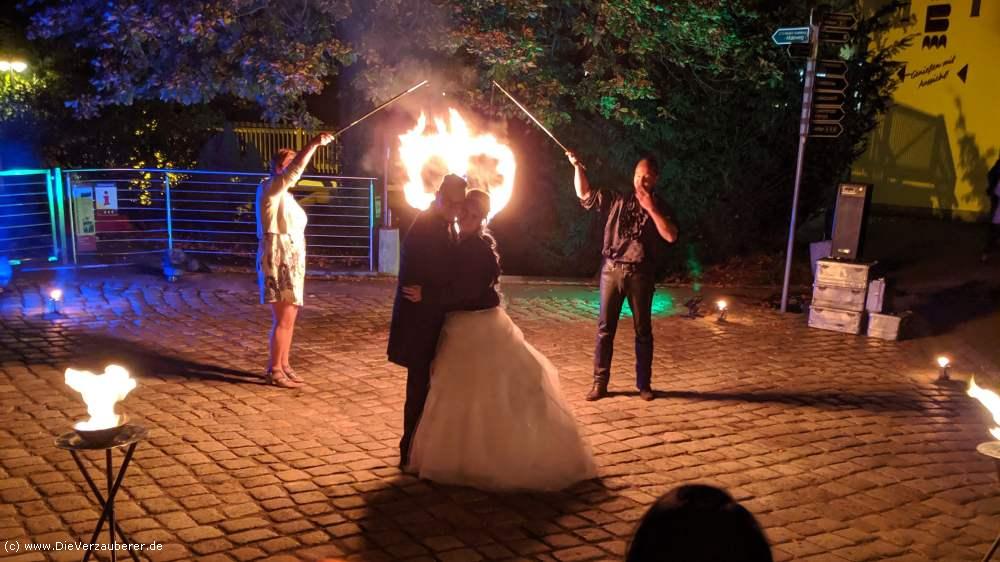 Feuershow Bastei Hochzeit Berghotel Sächsische Schweiz