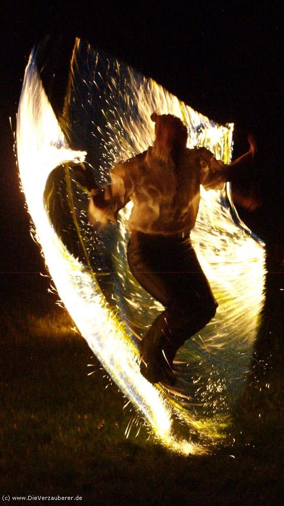 Feuershow im Schloss Reichstädt bei Dippoldiswalde für Hochzeit