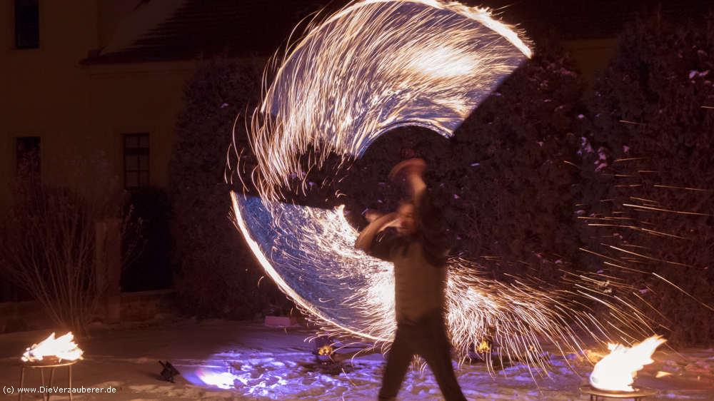 Feuershow in der Sächsischen Schweiz als Geburtstagsgeschenk