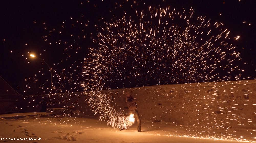 Feuershow in der Sächsischen Schweiz als Geburtstagsgeschenk