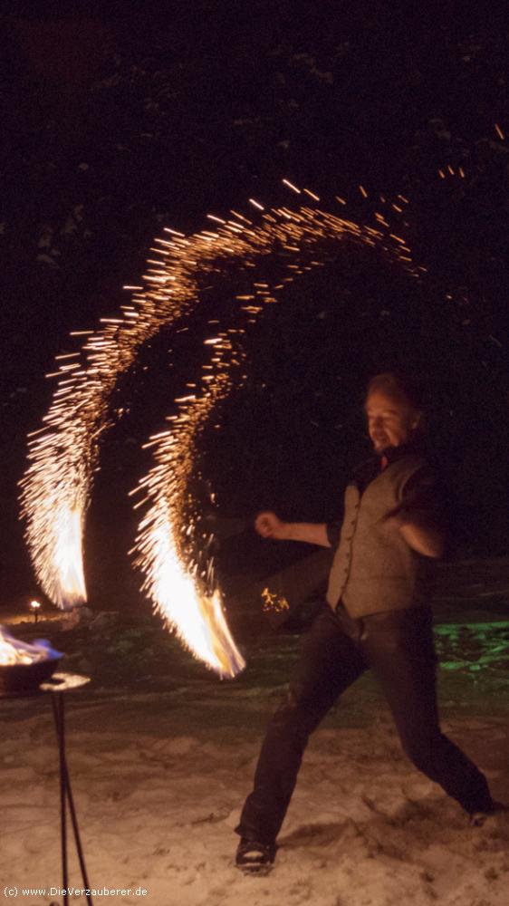 Feuershow in der Sächsischen Schweiz als Geburtstagsgeschenk